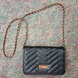 Like New BEBE Black Quilted Crossbody Purse